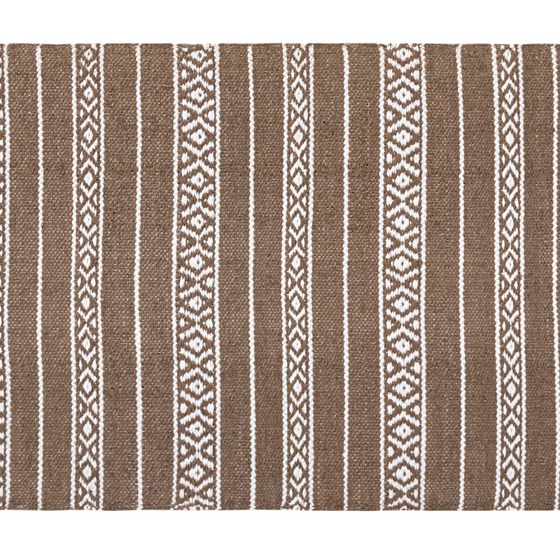Dywan z PVC w Pasy Brązowy 200x300 cm – Ręcznie robiony, Ekologiczny, Zmywalny, Wodoodporny, Do Wnętrz i Na Zewnątrz