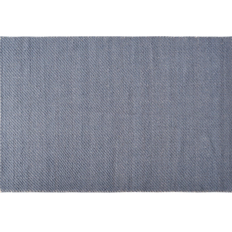 Niebieski dywan z wełny i juty 160x230 cm – Ręcznie robiony, ekologiczny, do każdego wnętrza