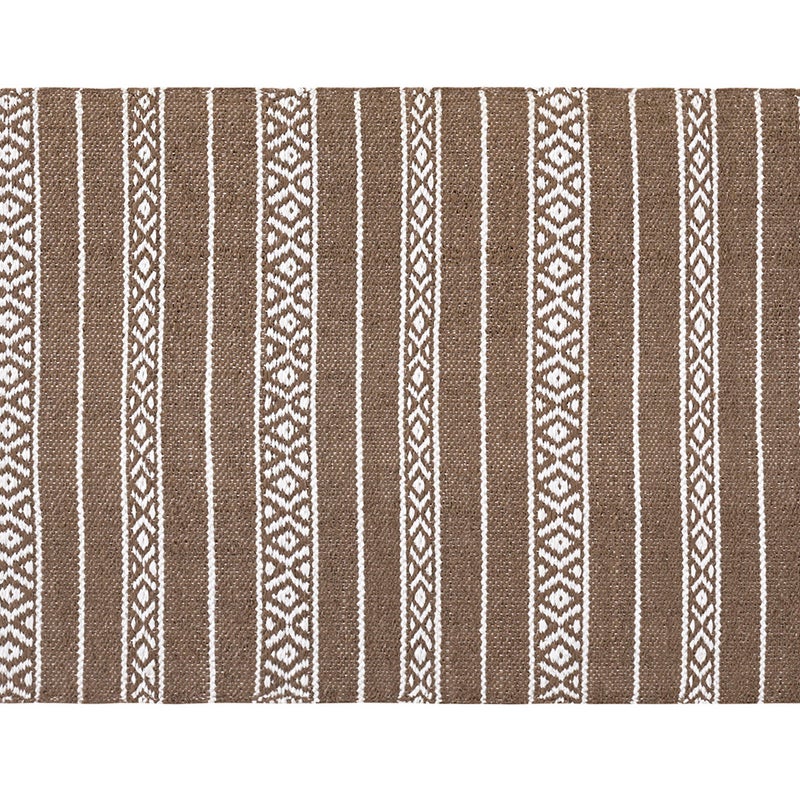 Dywan z PVC w Pasy Brązowy 160X230 cm – Ręcznie robiony, Ekologiczny, Zmywalny, Wodoodporny, Do Wnętrz i Na Zewnątrz