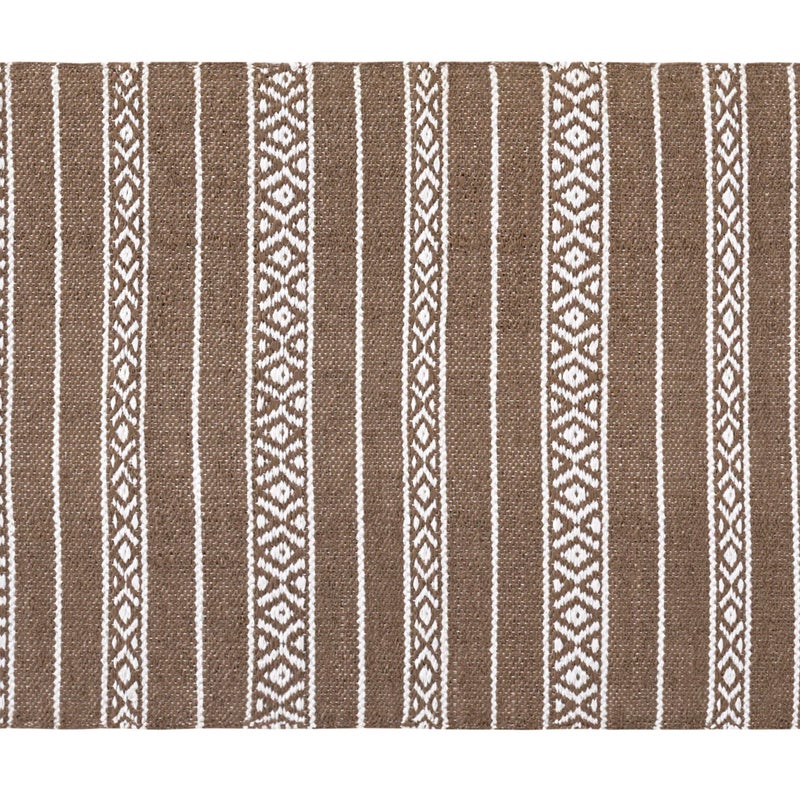 Dywan z PVC w Pasy Brązowy 120x180 cm – Ręcznie robiony, Ekologiczny, Zmywalny, Wodoodporny, Do Wnętrz i Na Zewnątrz