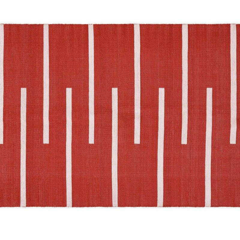 Dywan z PVC Czerwono/Biały 60x90 cm – Ręcznie wykonany, Do wnętrz i na zewnątrz, Zmywalny i Wodoodporny