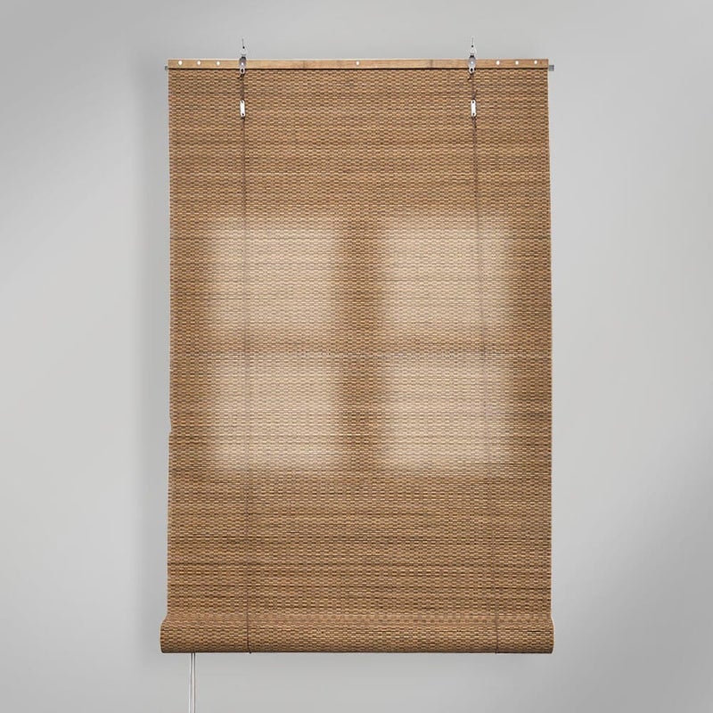 Roleta rzymska półprzezroczysta ze sznurkiem Bambus Caños bambú brązowy o wymiarach 124x220cm