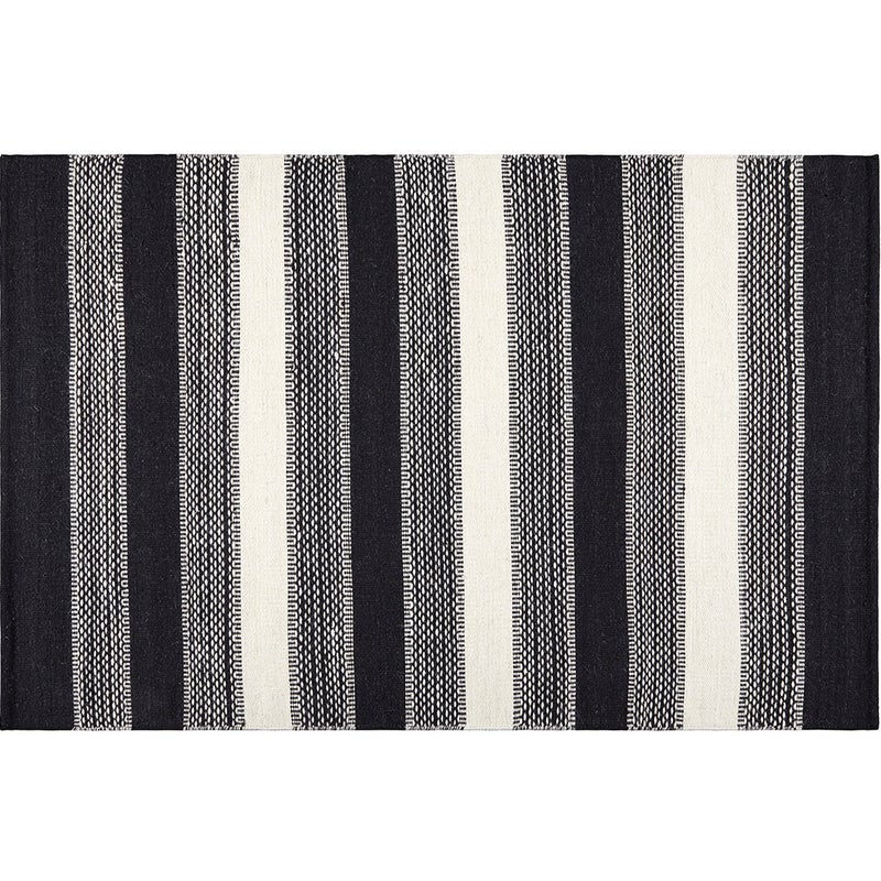 Dywan Kilim 60x90 cm z Wełny Biało/Czarny – Ręcznie Robiony, Styl Etniczny, Wysoka Trwałość