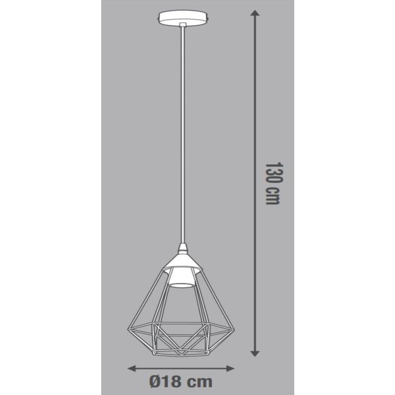 Lampa wisząca, skandynawska, metalowa, biała INSPIRE Byron 1 światło śr. 18 cm