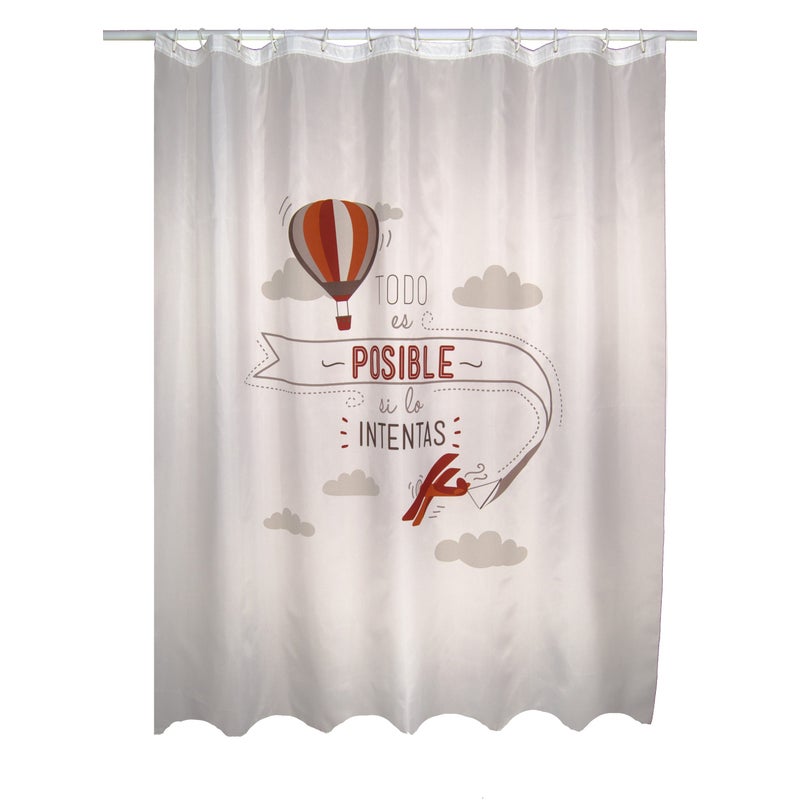 Zasłona prysznicowa Wszystko Jest Możliwe wielokolorowa 1,8x2 cm