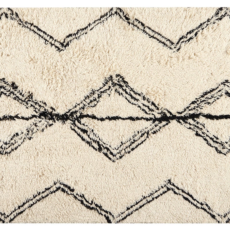 Dywan berberyjski z wełny w romby biało-czarne 160x230 cm – ręcznie robiony