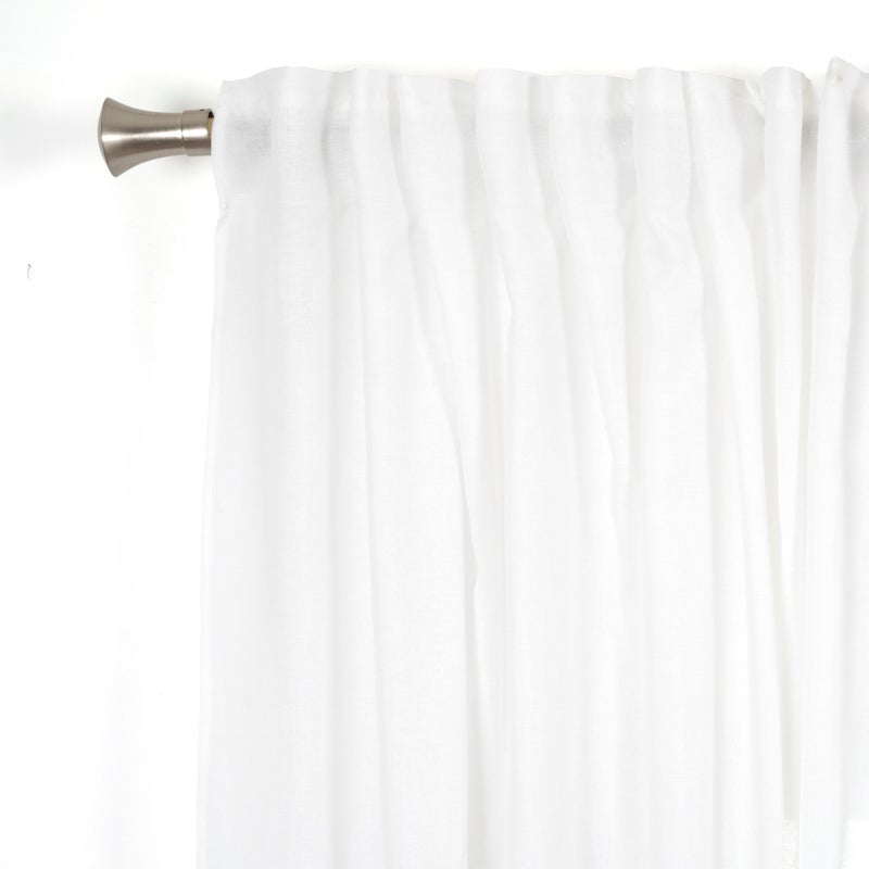 Zasłona Ayden z lnu i poliestru INSPIRE, biała, 300x270 cm