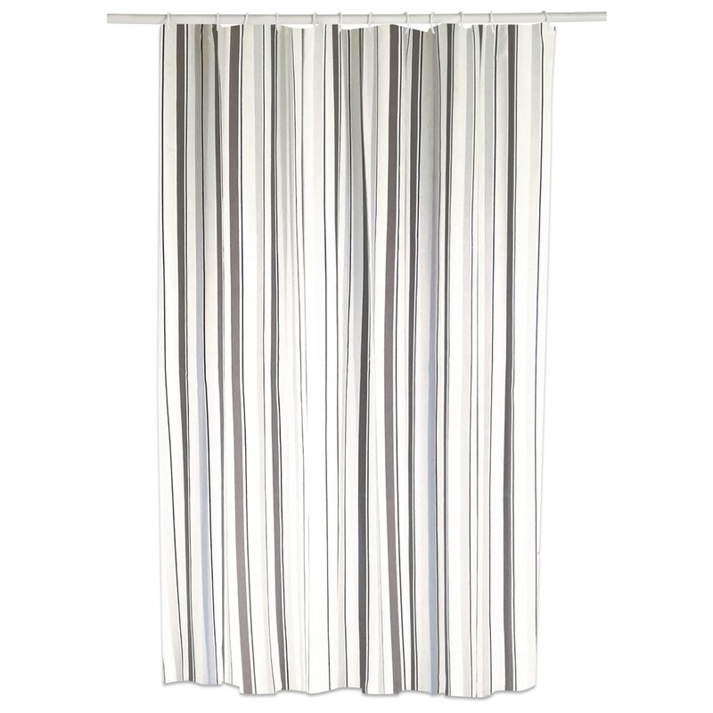 Zasłona prysznicowa Industrial czarny bawełna+poliester 180x200 cm