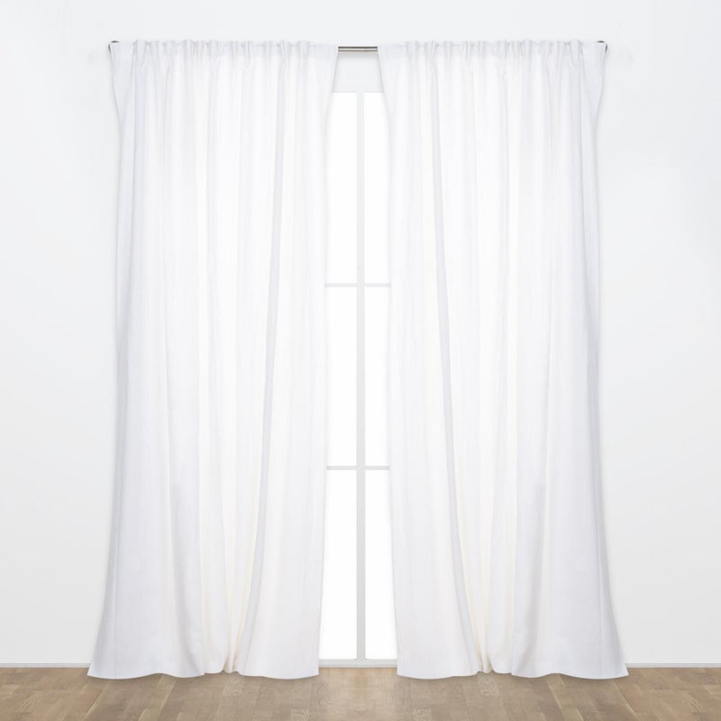 Zasłona Alma, len gładki śnieżnobiały, 200x280cm