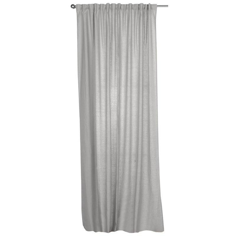 Zasłona Alma, len gładki, popielaty, 200x265cm