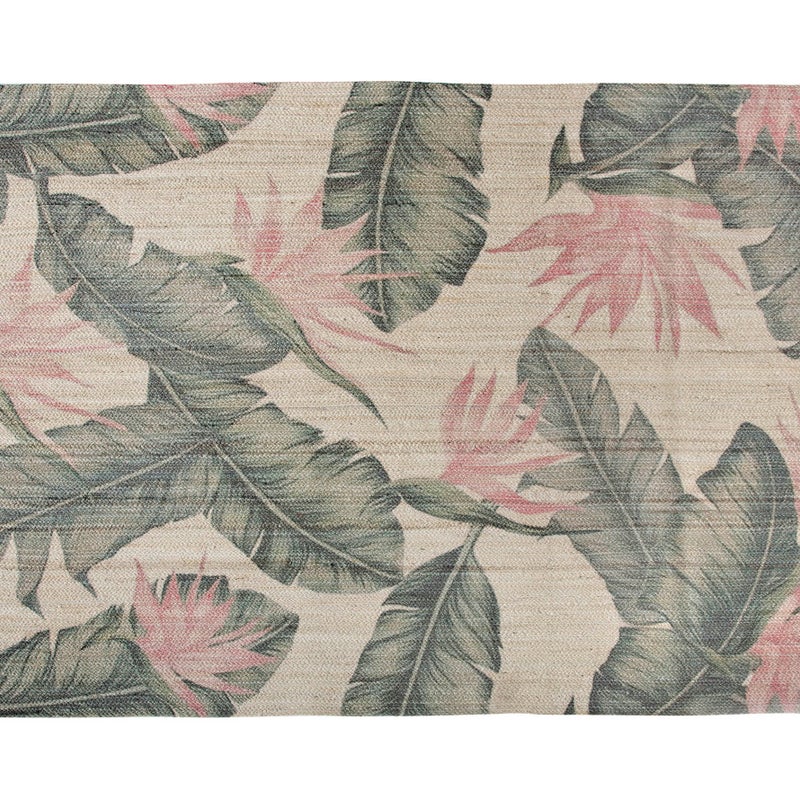 Dywan z Juty z Nadrukiem HAWAII 160x230 cm – Ręcznie Wykonany, z Tropikalnym Wzorem