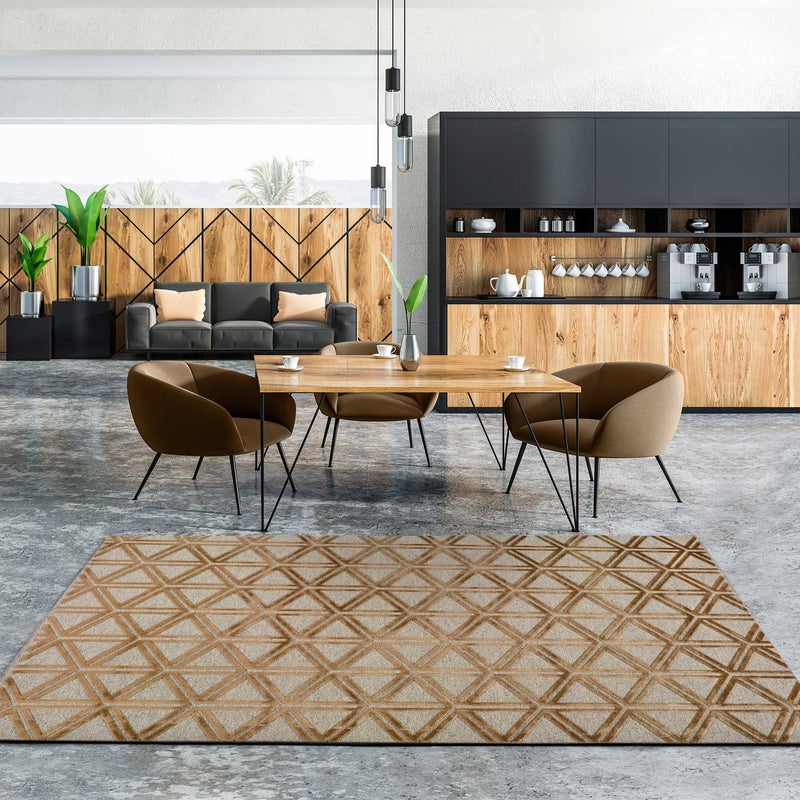 Prostokątny miedziany dywan do wnętrz 120 x 170 cm LANA geometryczny - ATTICGO