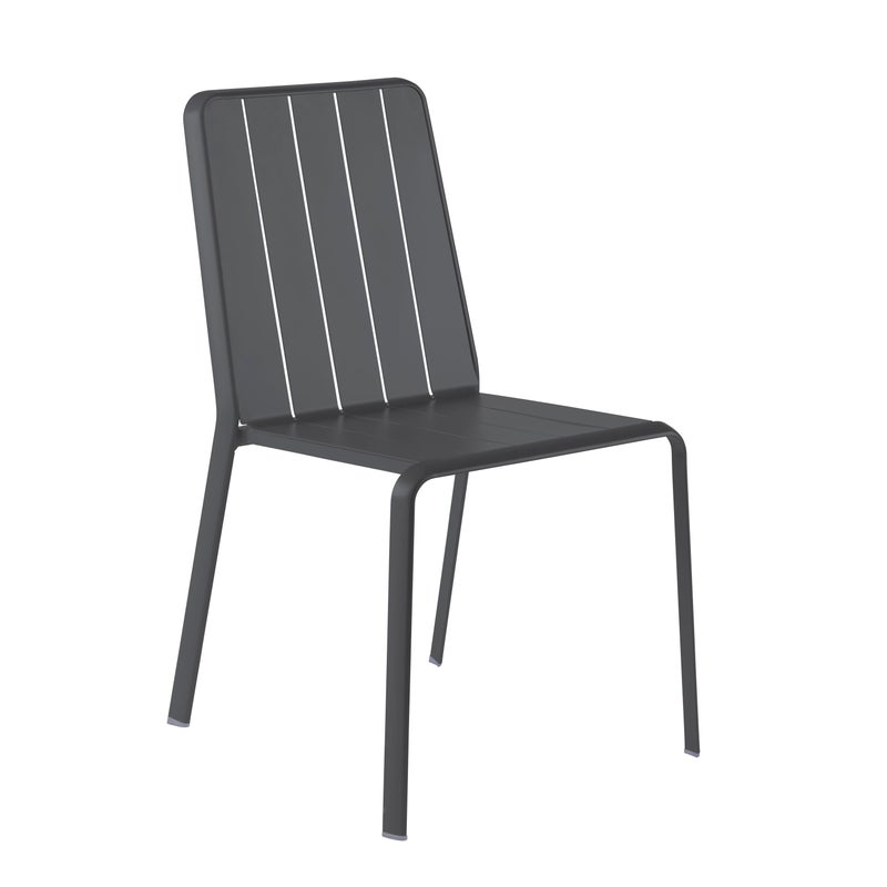 Krzesło ogrodowe bez podłokietników NATERIAL Idaho z szarego aluminium