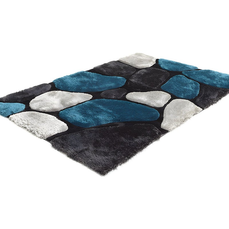 Dywan shaggy PIETRA turkusowo-szary - 140 x 200 cm