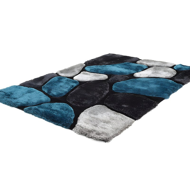 Dywan shaggy PIETRA turkusowo-szary - 120 x 170 cm
