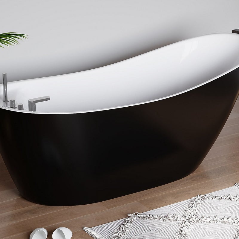 VENTE-UNIQUE Wanna wolnostojąca NATALIA - 1-osobowa- 282L - 170*75*73 cm - Kolor czarny