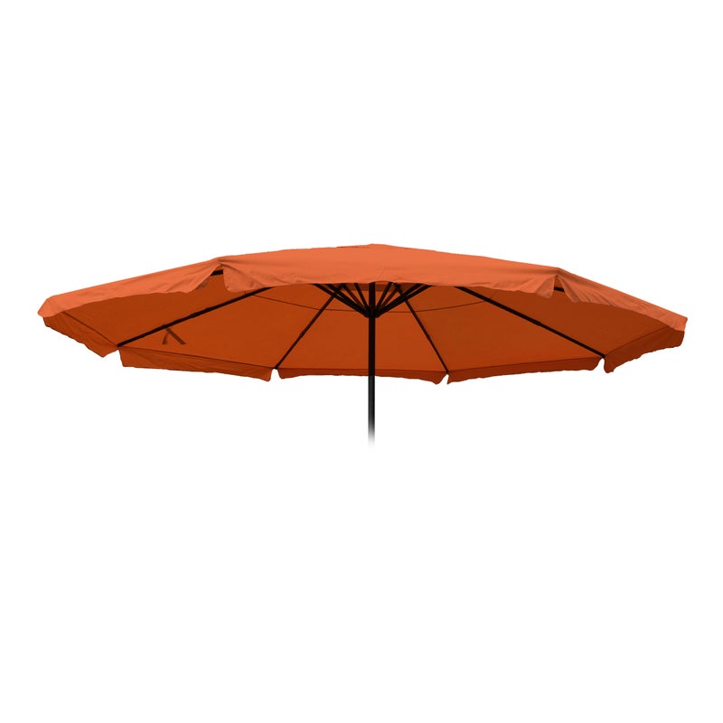 Wymienny pokrowiec na parasol Meran Pro, parasol gastronomiczny z falbaną Ø 5m, poliester ~ terakota
