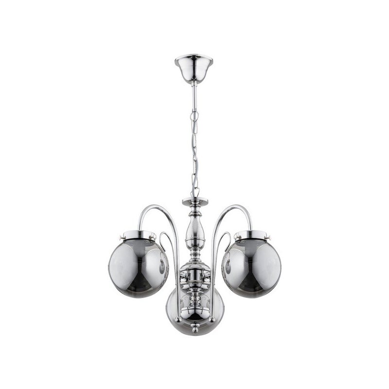 Lampa wisząca Hero chromowana 3xE14x10W klasyczna wym: 65 x 51 x 51 cm metal Alfa