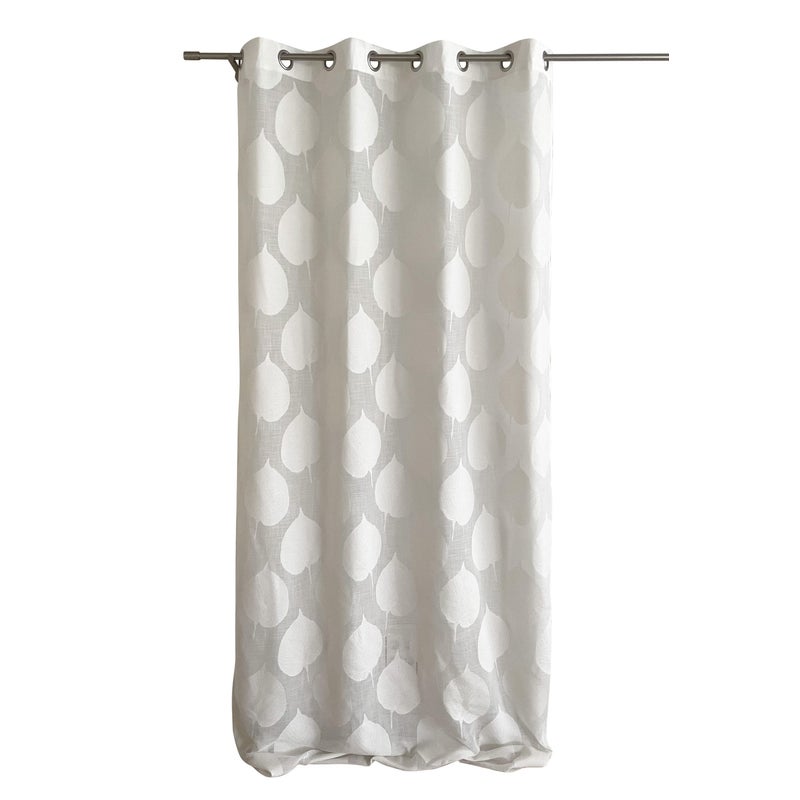 Zasłona na przelotkach Diani poliester kwiat biały AZNAR 140x270cm