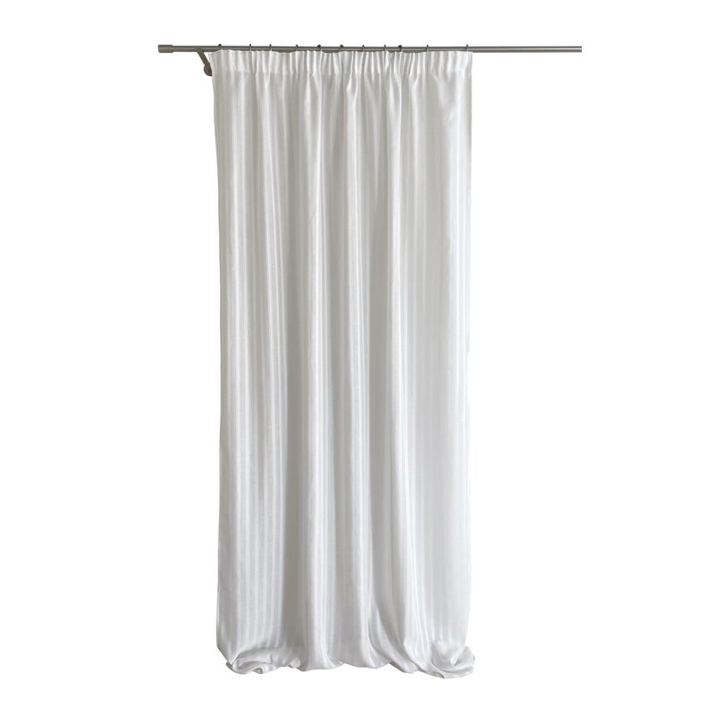 Zasłona na taśmie marszczącej Naga poliester w białe paski AZNAR 140x270cm