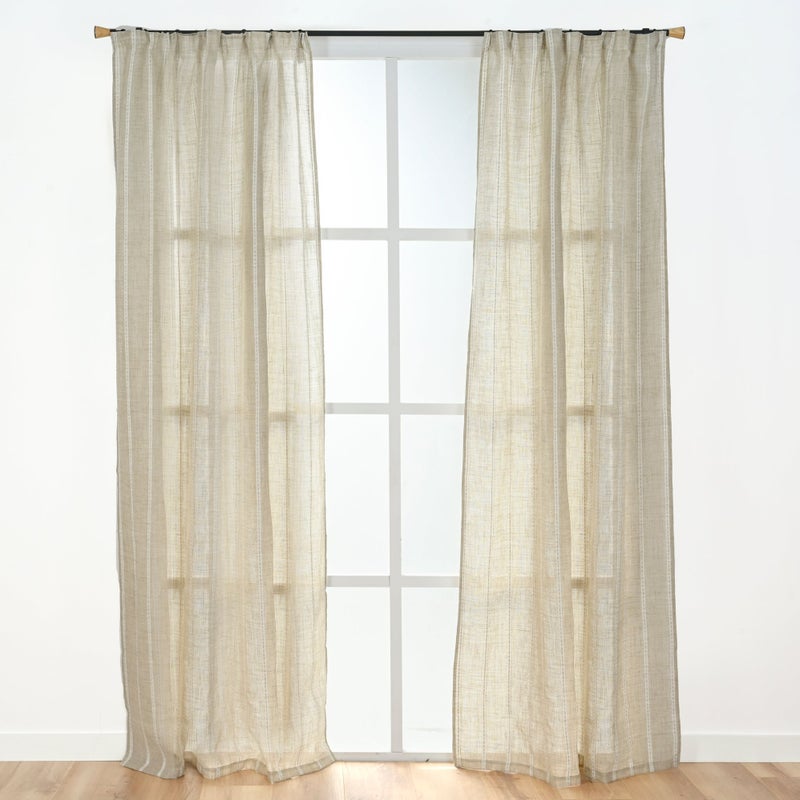 Zasłona Sasa z taśmą marszczącą lub zakładkami 140x270cm beżowa