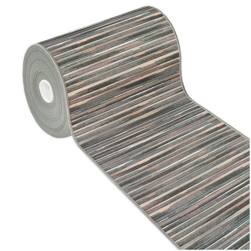 Dywan Kuchenny 52X240 cm Tkanina Gobelinowa Antypoślizgowy 100% Made in Italy Efekt Bambusa Szary