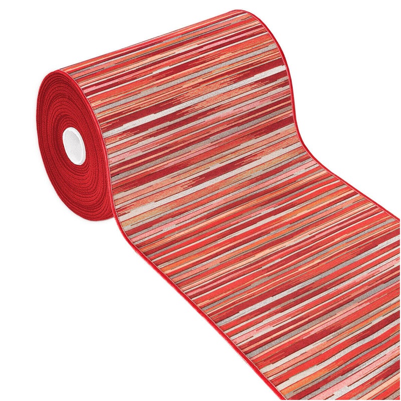 Dywan Kuchenny 52X80 cm Tkanina Gobelinowa Antypoślizgowy 100% Made in Italy Efekt Bambusa Burgundowy