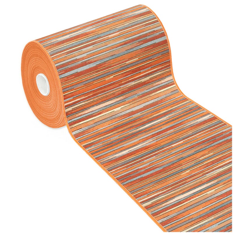 Dywan Kuchenny 52X280 cm Tkanina Gobelinowa Antypoślizgowy 100% Made in Italy Efekt Bambusa Pomarańczowy