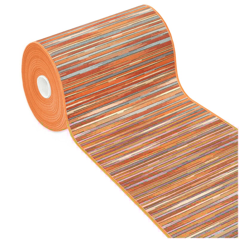 Dywan Kuchenny 52X80 cm Tkanina Gobelinowa Antypoślizgowy 100% Made in Italy Efekt Bambusa Pomarańczowy