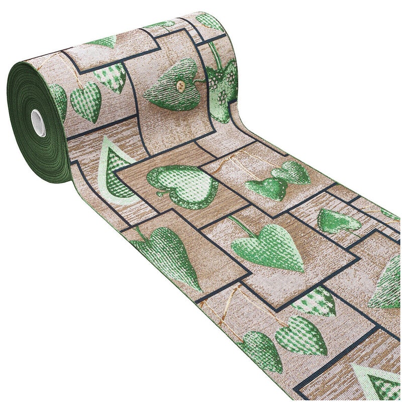 Dywan Kuchenny 54X140 cm Tkanina Gobelinowa Antypoślizgowy 100% Made in Italy Serca Shabby Chic Zielony