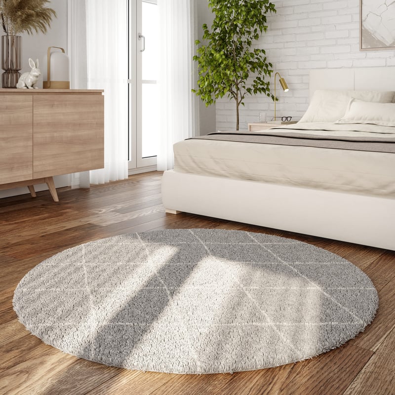 Biały prostokątny dywan dekoracyjny, szer.120 x dł.120 cm Blizz