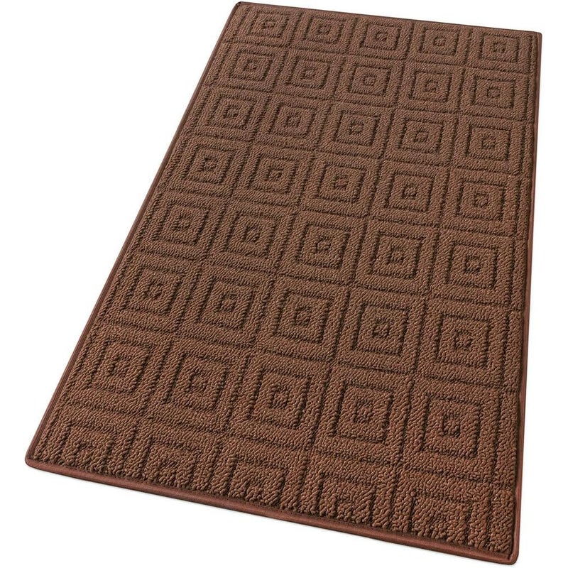 Dywan Kuchenny 57X40 cm Antypoślizgowy Gładki Zmywalny Miękki Materiał Chłonny 100% Made in Italy Brązowy