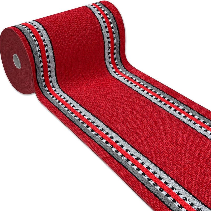 Dywan Kuchenny 57X180 cm Antypoślizgowa 100% Made in Italy Wejście Graniczy Zmywalny Burgundowy