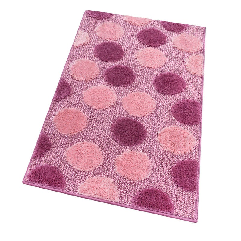 Miękka Antypoślizgowa Chłonna Mata łazienkowa 50x80 cm w Kolorze Kropki Fioletowy