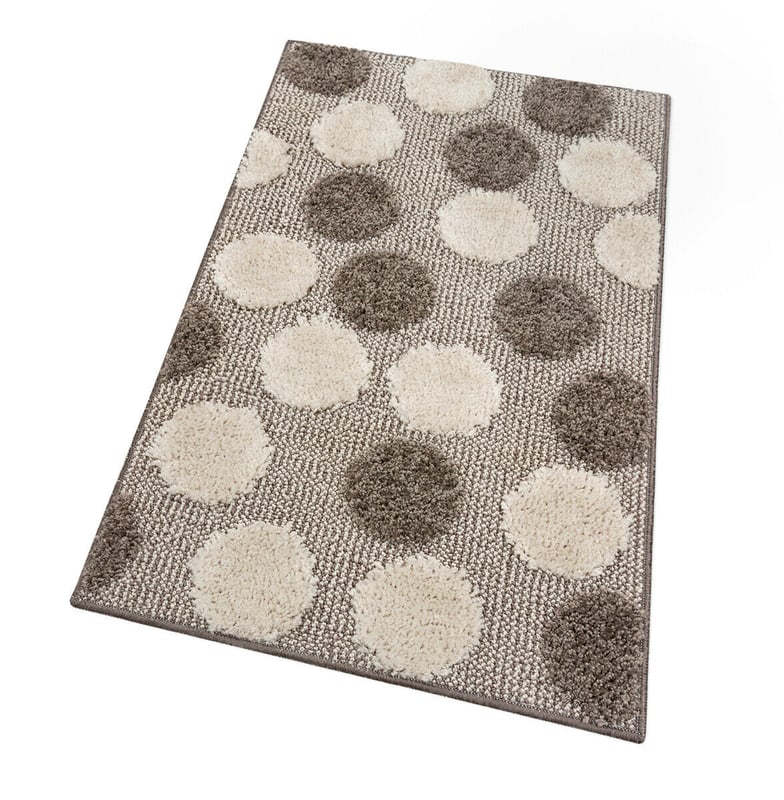 Miękka Antypoślizgowa Chłonna Mata łazienkowa 65x40 cm w Kolorze Kropki Jasnobrązowy