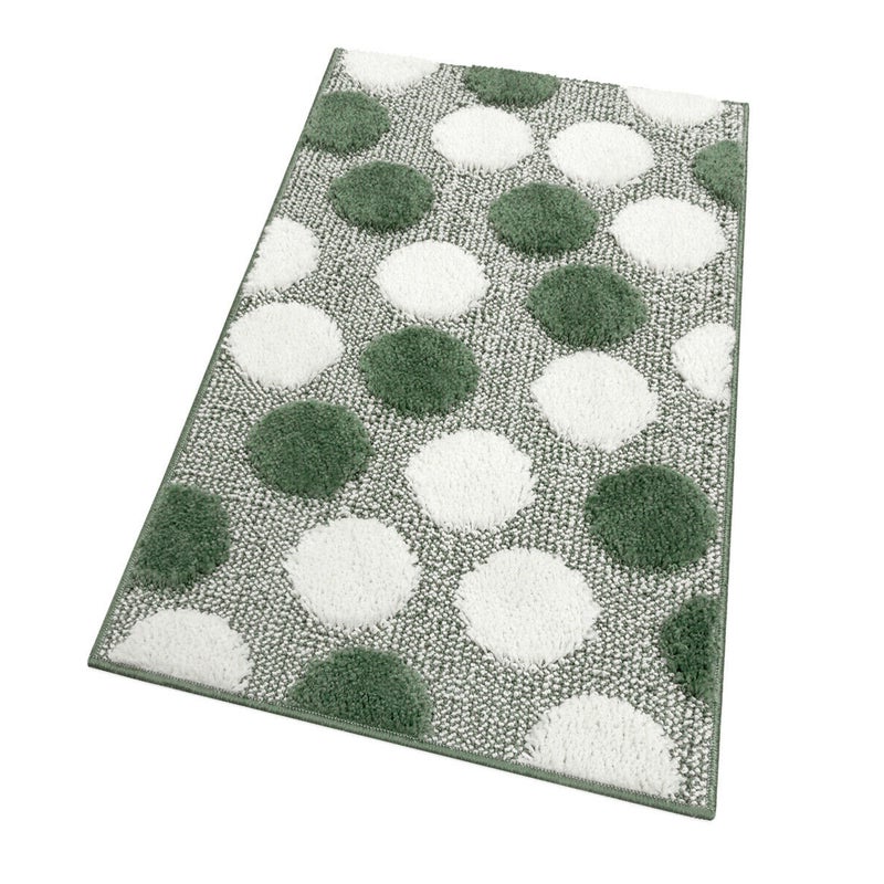 Miękka Antypoślizgowa Chłonna Mata łazienkowa 65x40 cm w Kolorze Kropki Zielona