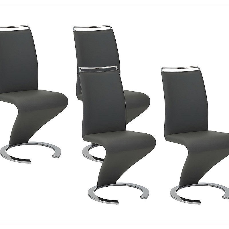 Komplet 4 krzeseł TWIZY - Materiał skóropodobny czarny