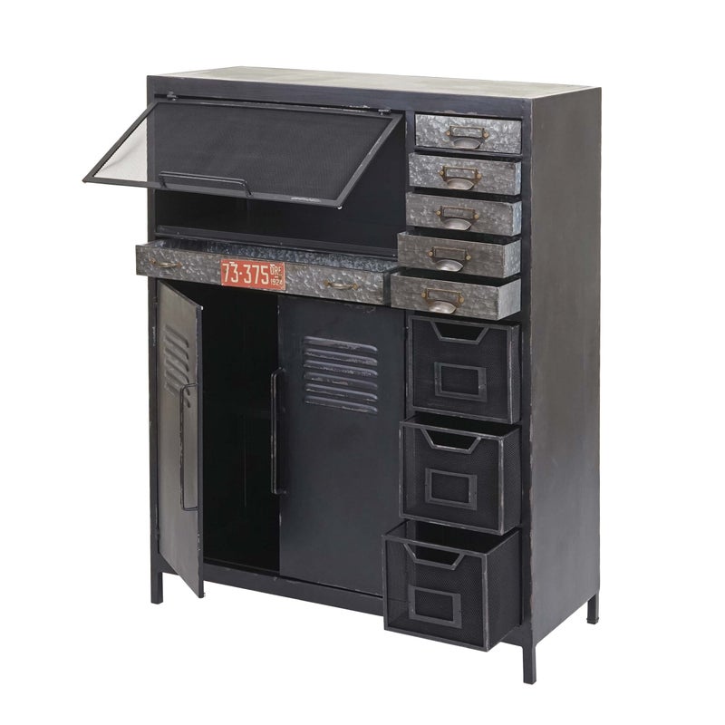 Komoda aptekarska HWC-F32, kredens z szufladami, industrialny design 115x89x35cm