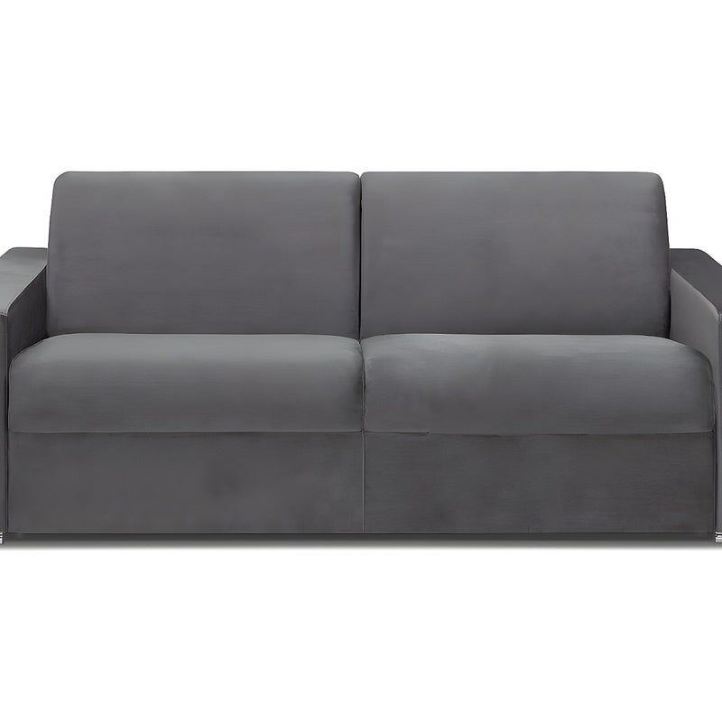 Kanapa 4-osobowa rozkładana z weluru CALITO - Kolor antracytowy - Łóżko 160 cm - Materac 22 cm