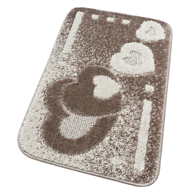 Miękka Antypoślizgowa Shaggy 3D Chłonna Mata łazienkowa 50x80 cm w Kiery Beżowy