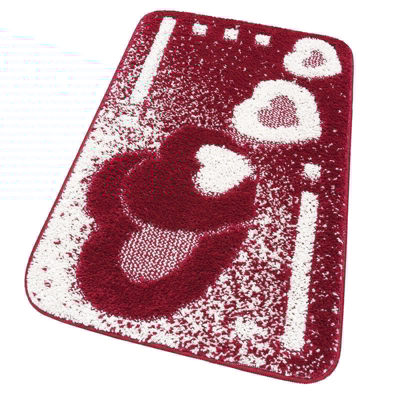 Miękka Antypoślizgowa Shaggy 3D Chłonna Mata łazienkowa 50x80 cm w Kiery Czerwony