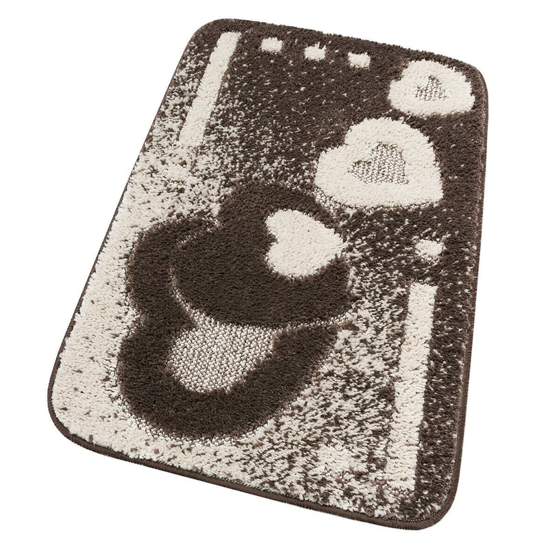 Miękka Antypoślizgowa Shaggy 3D Chłonna Mata łazienkowa 50x80 cm w Kiery Brązowy