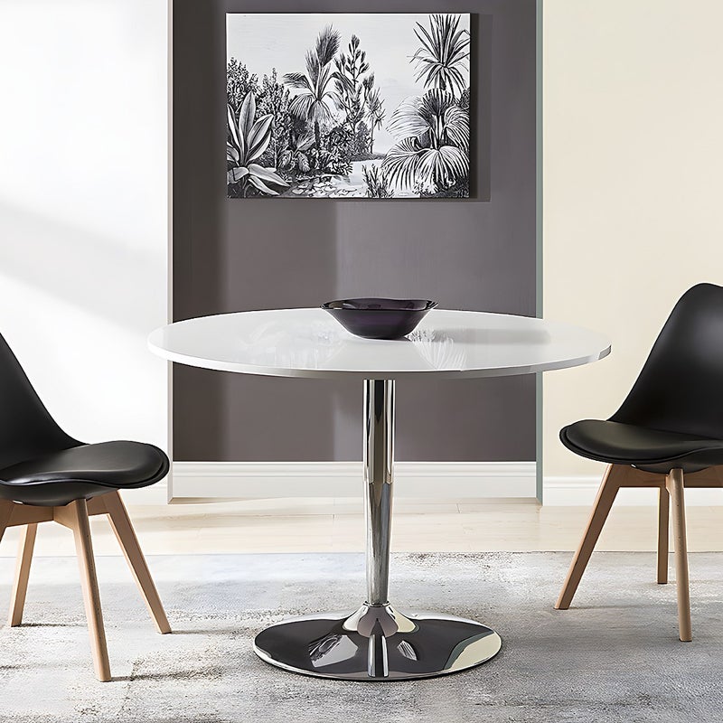 Zestaw 6 krzeseł JODY – poliwęglan, skóra syntetyczna i drewno bukowe – kolor czarny