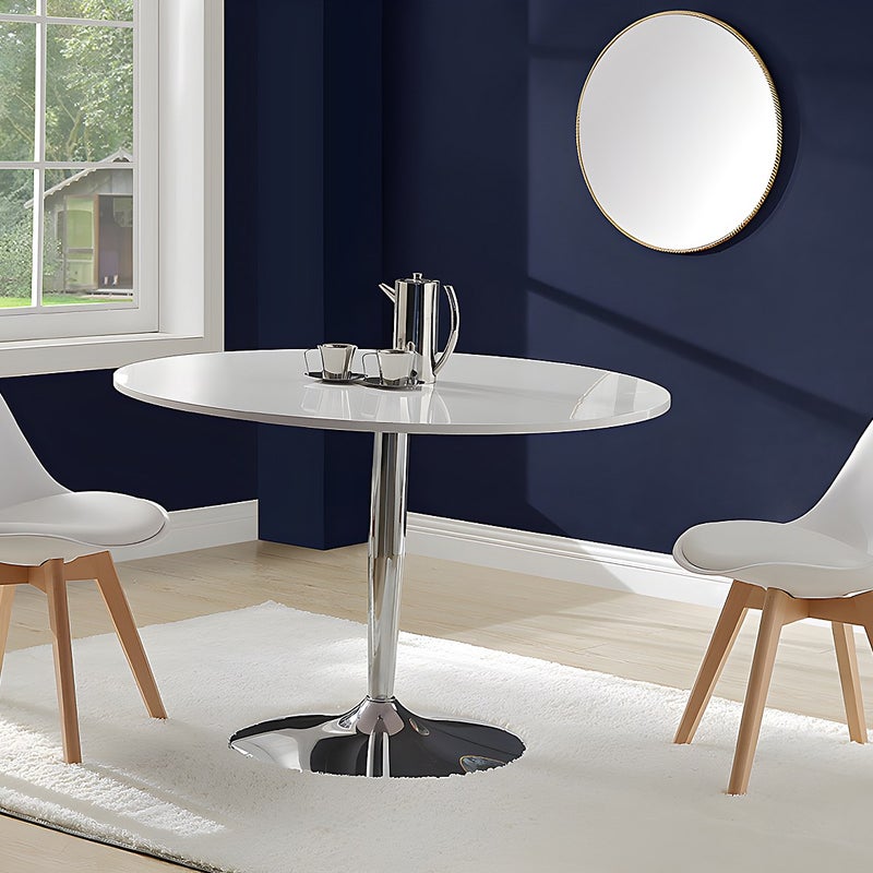 Zestaw 6 krzeseł JODY – poliwęglan, skóra syntetyczna i drewno bukowe – kolor biały