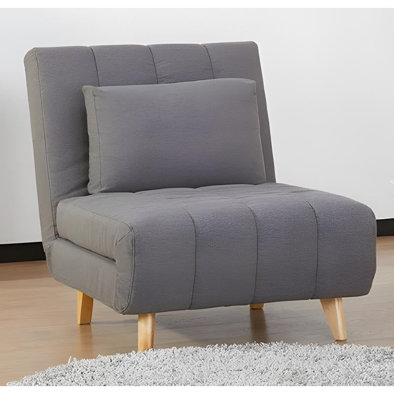 Fotel rozkładany z szarej tkaniny STREVI