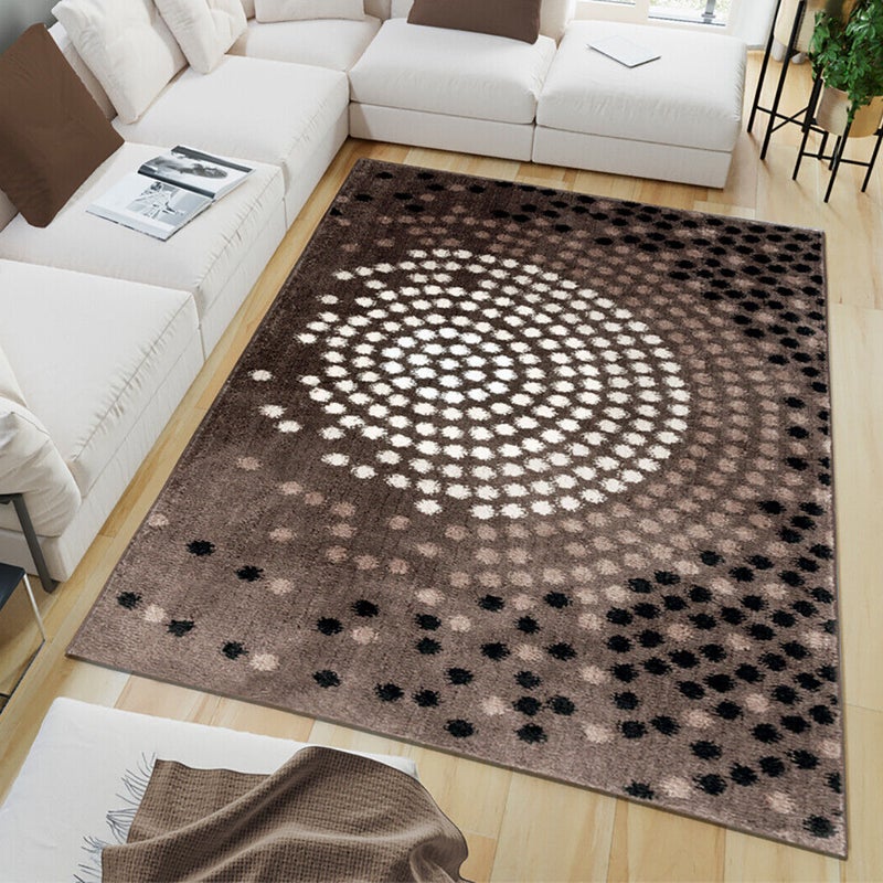 Dywan Salon 120X180 cm Antypoślizgowa 100% Made in Italy Nowoczesny Krótkie włosy Groszki Brązowy