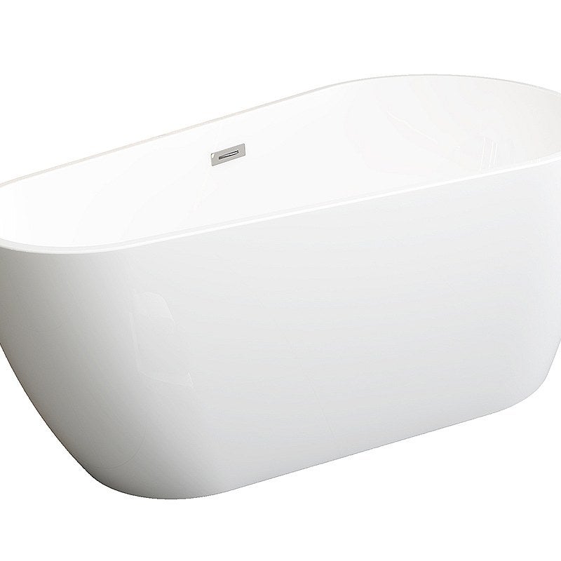 VENTE-UNIQUE Wanna wolnostojąca asymetryczna – 240 l – 160 × 80 × 59 cm (dł. × szer. × wys.) – kolor biały – akrylowa - LEPINE