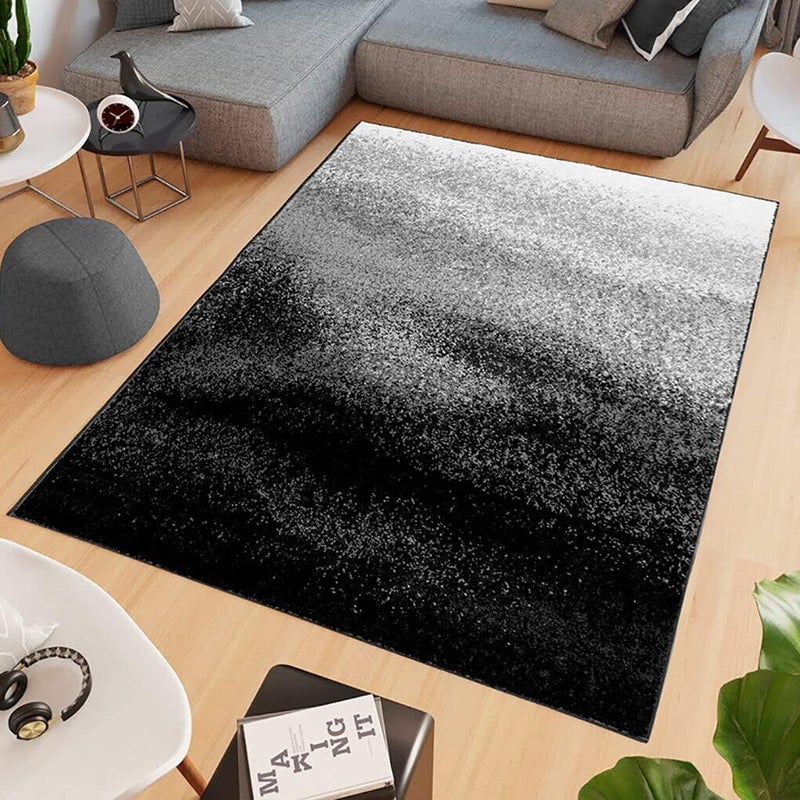 Dywan Do Salonu Łazienka 120x180 Cm Efekt Cieniowania Meble Sypialnia Dywan Przyłóżkowy Krótki włos Czarny