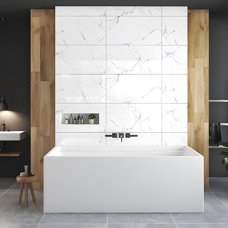 VENTE-UNIQUE Wanna wolnostojąca prostokątna – 280 l – 170 × 75 × 60 cm (dł. × szer. × wys.) – kolor biały – akrylowa - ASPIUS