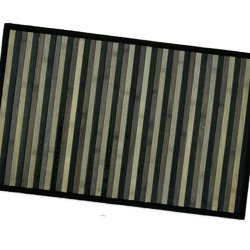 Dywan Bambusowy 50x225 cm Antypoślizgowa Prostokątny Obrus śniadaniowy Czarny